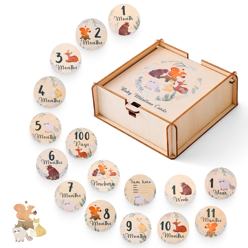Milestone Card Set - Вехи для роста новорожденного ребенка 0-12