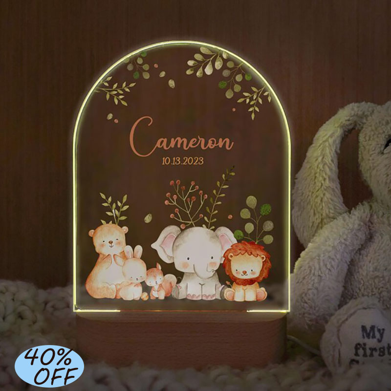 Baby Nursery Boy - Детский ночник с индивидуальным именем, персонализированная