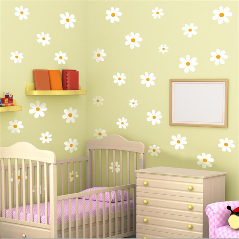 Baby Nursery Vinyl Wall Stickers - Наклейки на стену с цветами ромашек