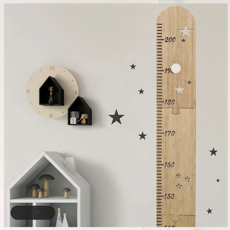 Baby Nursery Wall Stickers - 5 листов, скандинавская деревянная детская линейка