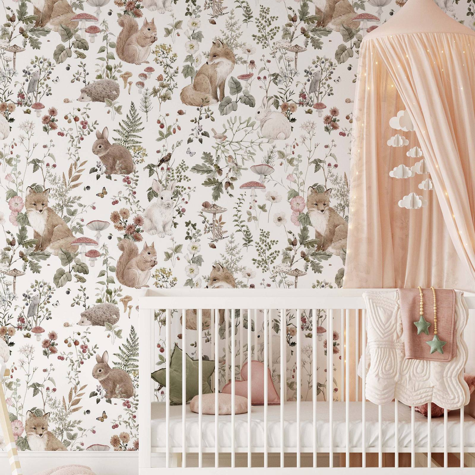 Baby Nursery Vintage - Forest Babies MuraL, большие масштабные обои