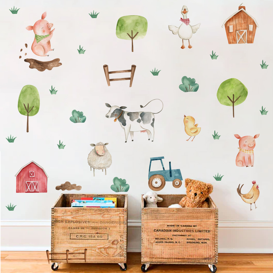 Baby Nursery Wall Stickers - Акварельные милые наклейки в стиле бохо