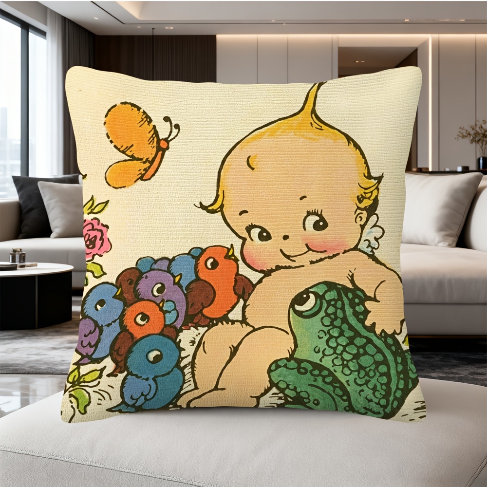 Baby Nursery Cushion - Милая наволочка с изображением лягушки для