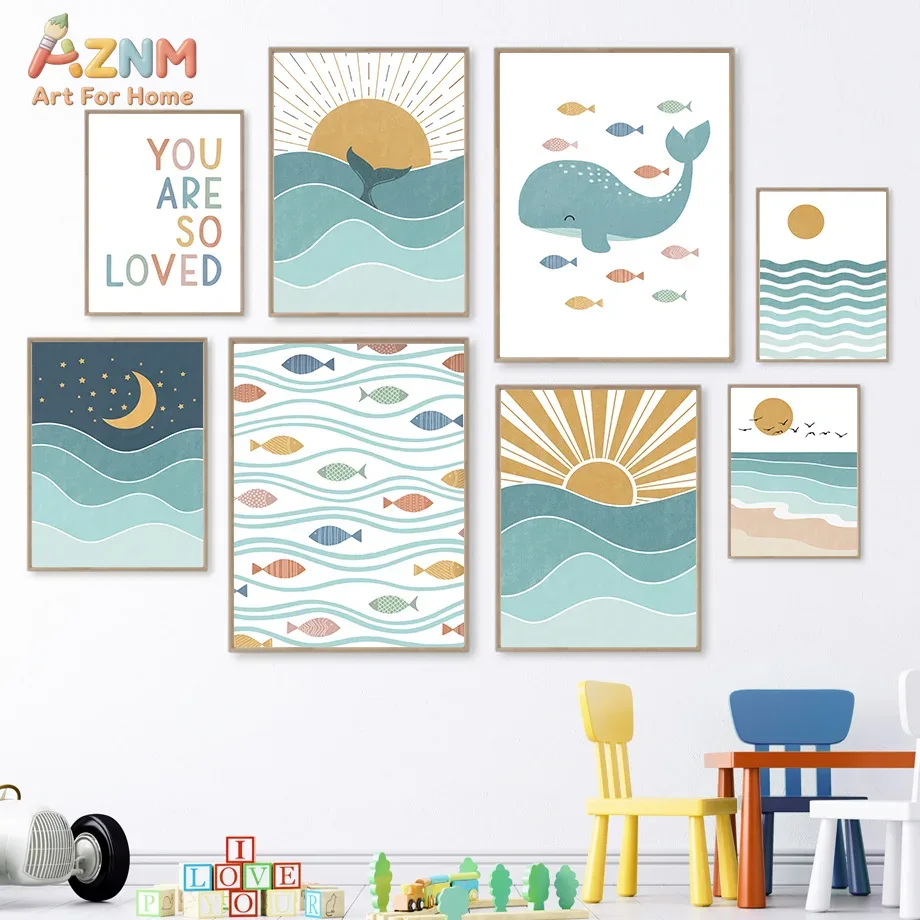 Baby Nursery Boy - AZNM Картина на холсте в стиле