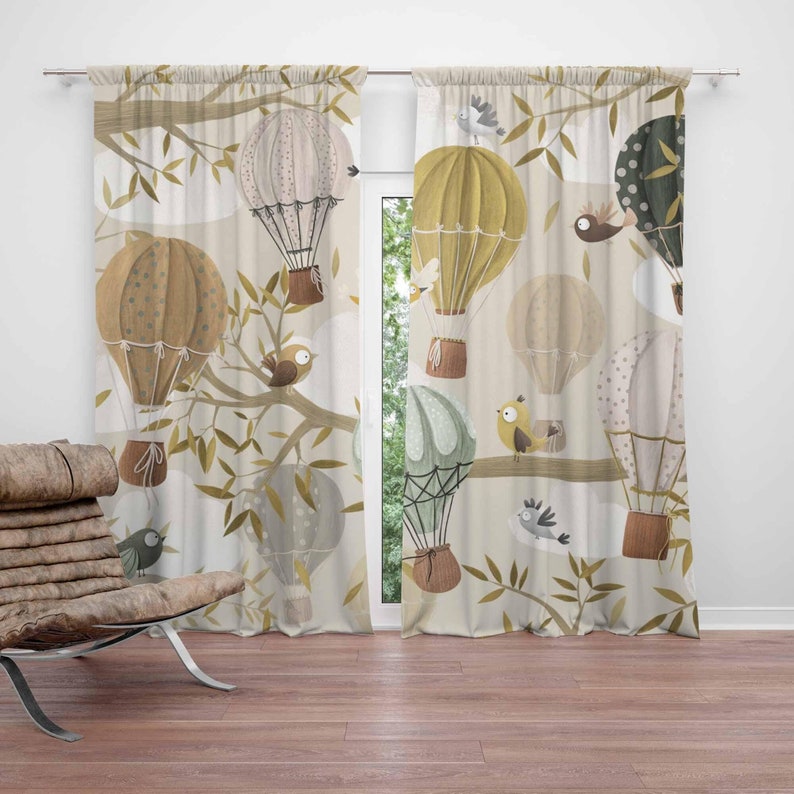 Baby Nursery Blackout Curtains - Шторы для воздушных шаров с птицами