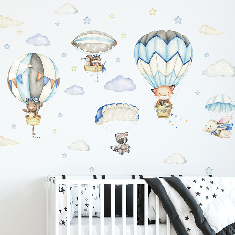 Baby Nursery Items - Мультяшные милые животные, воздушные шары, наклейки