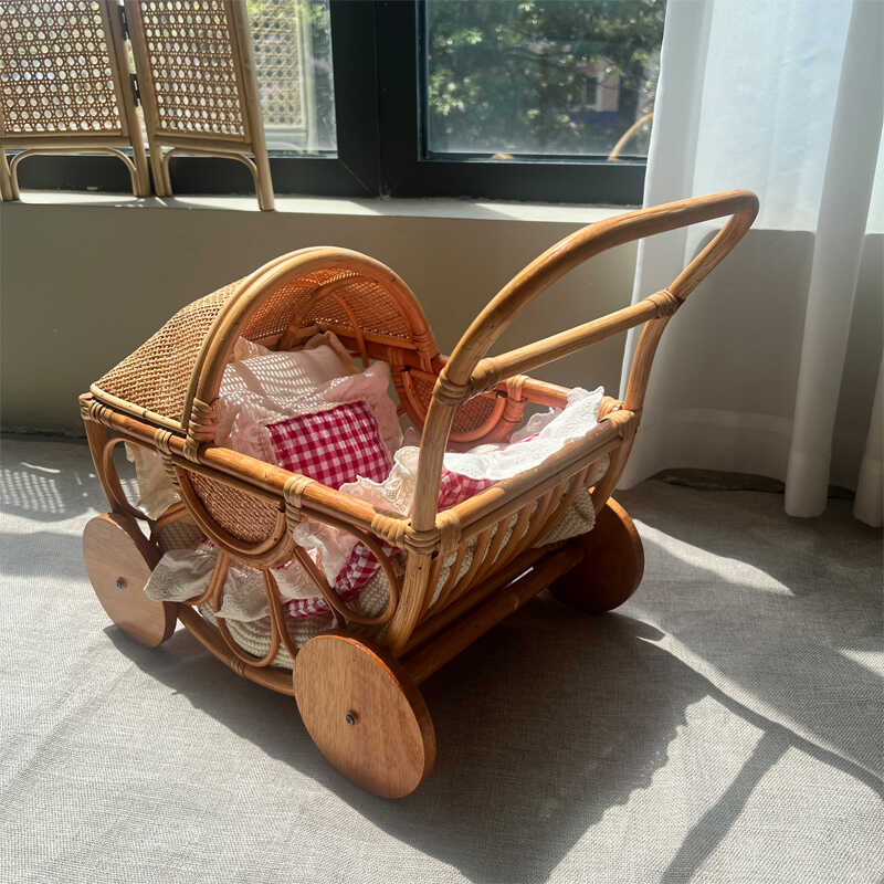 Baby Nursery Vintage - Тканая детская коляска из ротанга, винтажный