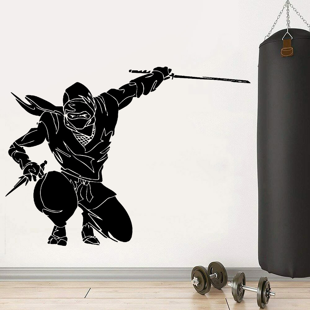 Baby Nursery Wall Stickers - Ниндзя, наклейка на стену, японский воин,