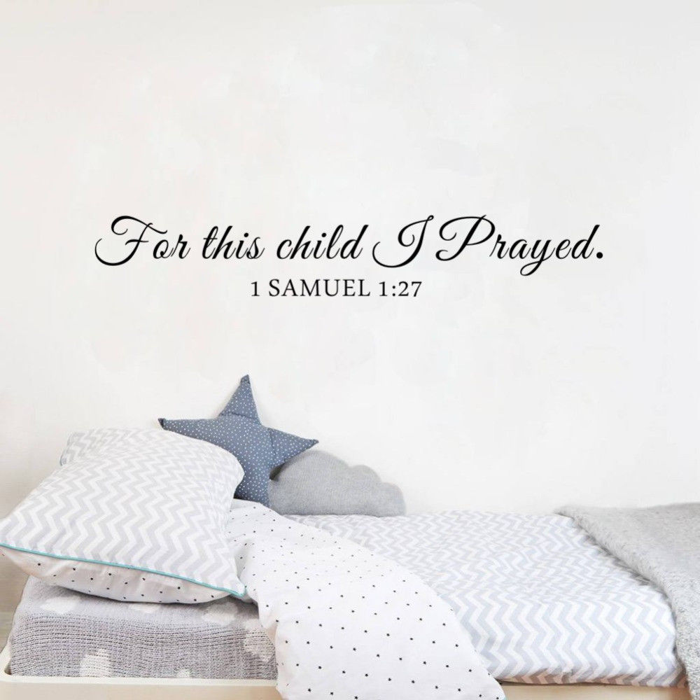 Baby Nursery Vinyl Wall Stickers - Для этого ребенка я молюсь Самуэль