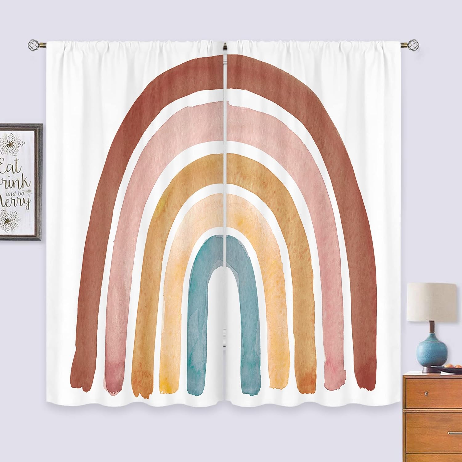 Baby Nursery Vintage - Детские радужные шторы в стиле бохо