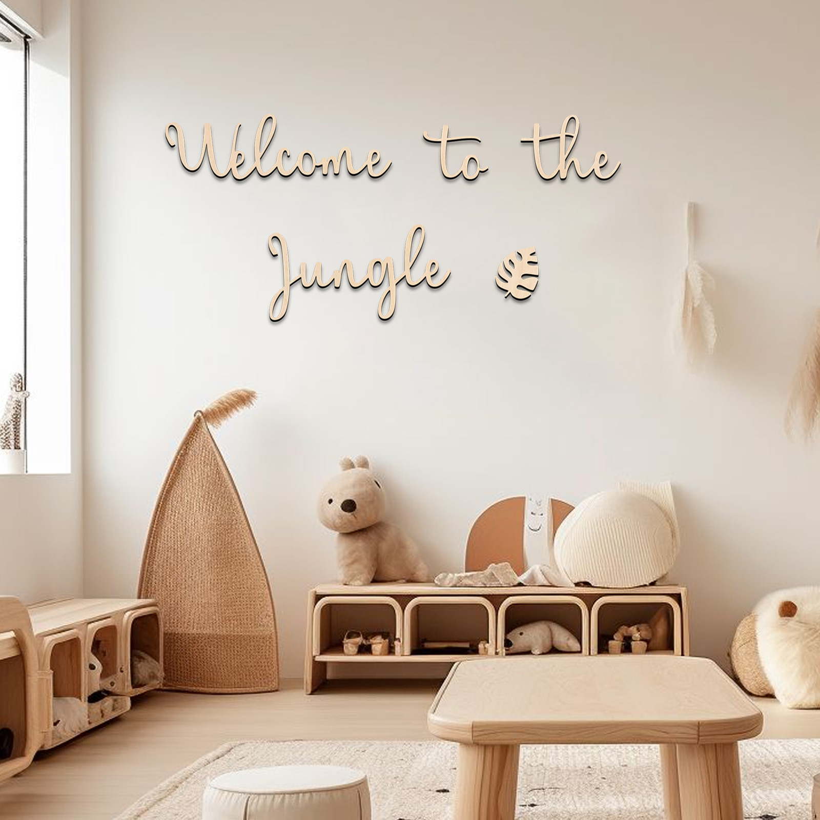 Baby Nursery Items - Добро пожаловать в джунгли Деревянная вывеска