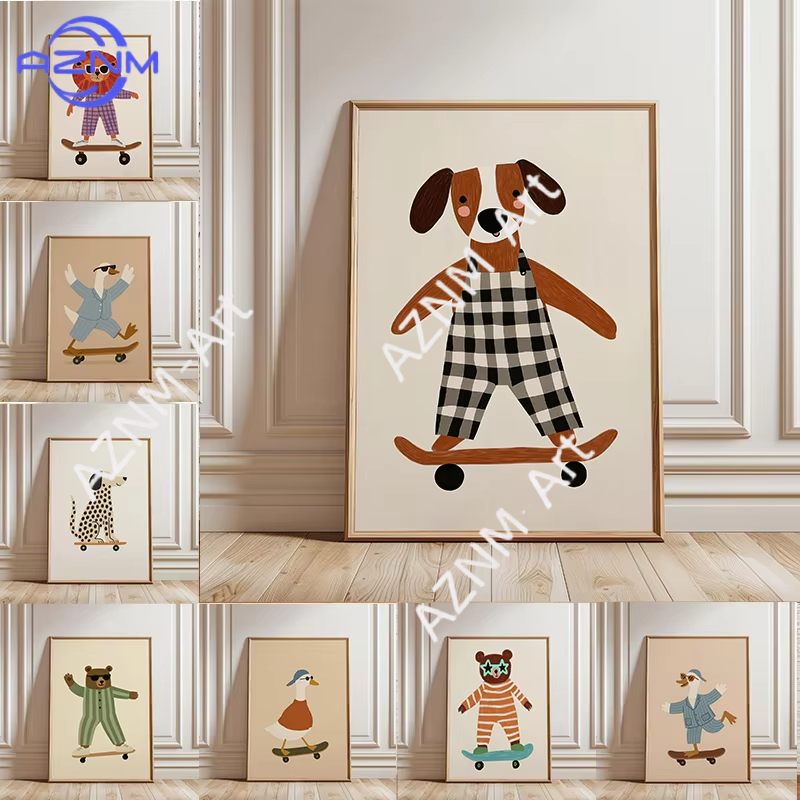 Baby Nursery Items - 1 шт. Забавный постер с животными