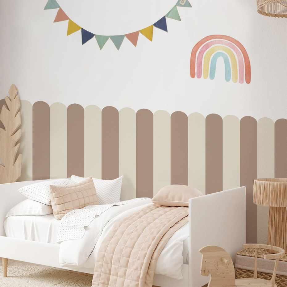 Baby Nursery Wall Stickers - Многоцветные обои с дугой в вертикальную