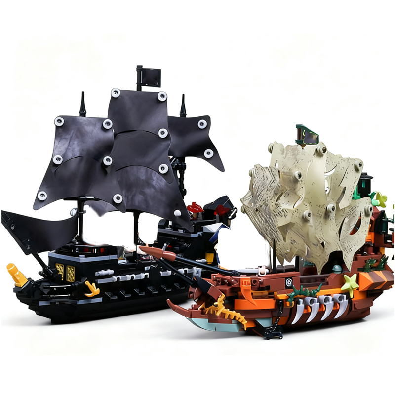 Lego Set Creator - Креативные MOC пиратский лодочный корабль, строительные