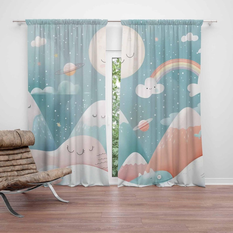 Горные Радужные детские шторы  – обзор и цена Baby Nursery Blackout Curtains