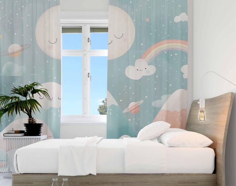 Горные Радужные детские шторы  – обзор и цена Baby Nursery Blackout Curtains