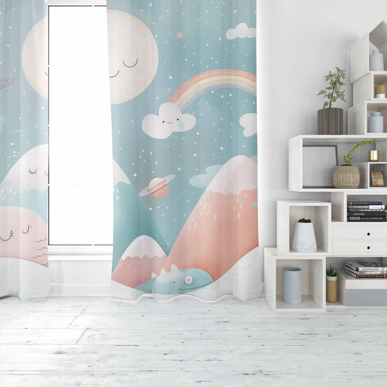 Горные Радужные детские шторы  – обзор и цена Baby Nursery Blackout Curtains