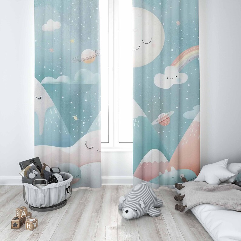 Горные Радужные детские шторы  – обзор и цена Baby Nursery Blackout Curtains