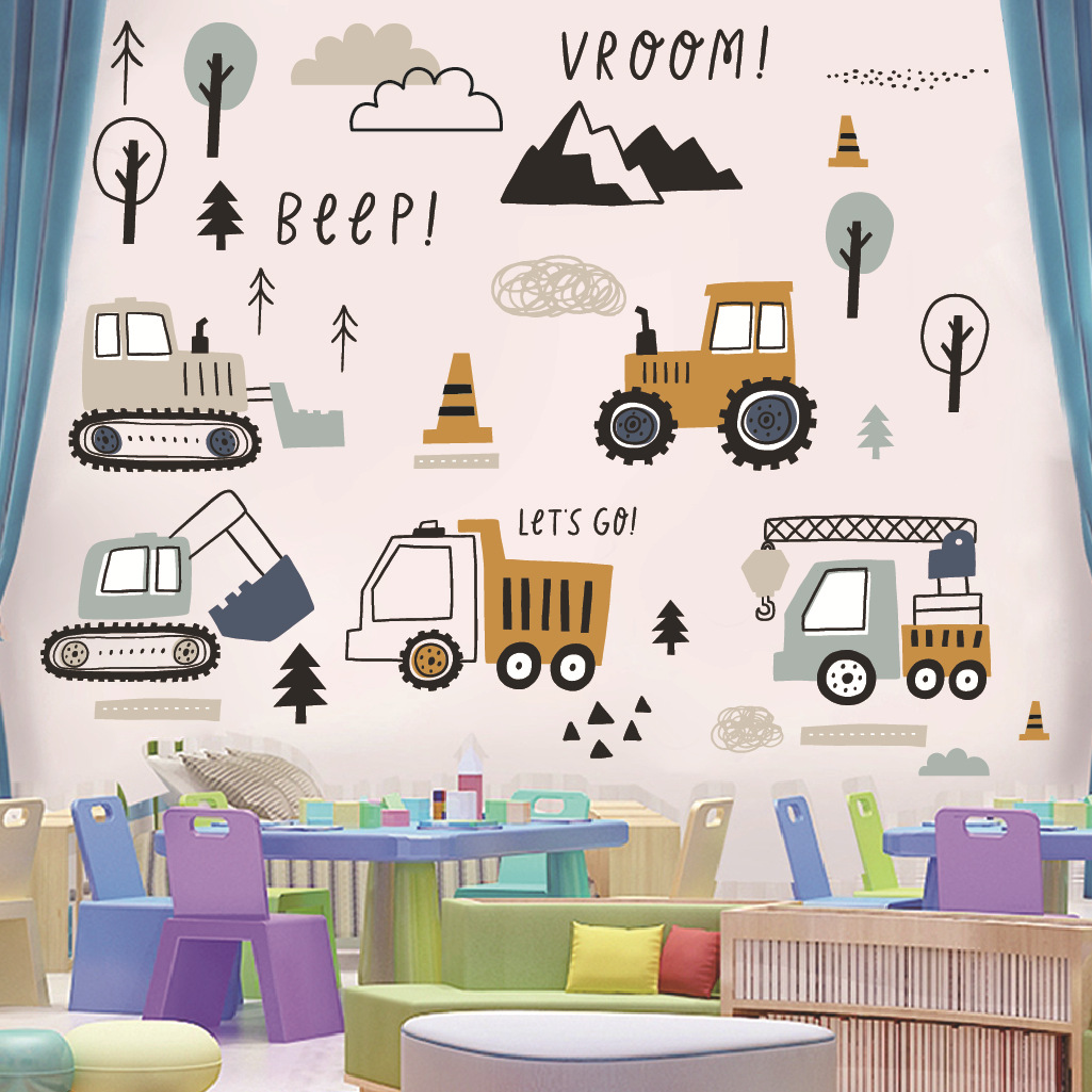Мультяшный экскаватор, инженер – обзор и цена Baby Nursery Wall Stickers