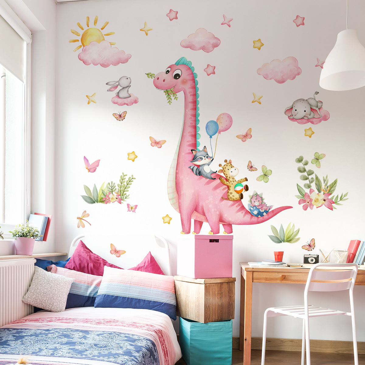 Большой мультяшный розовый дин – обзор и цена Baby Nursery Vinyl Wall Stickers
