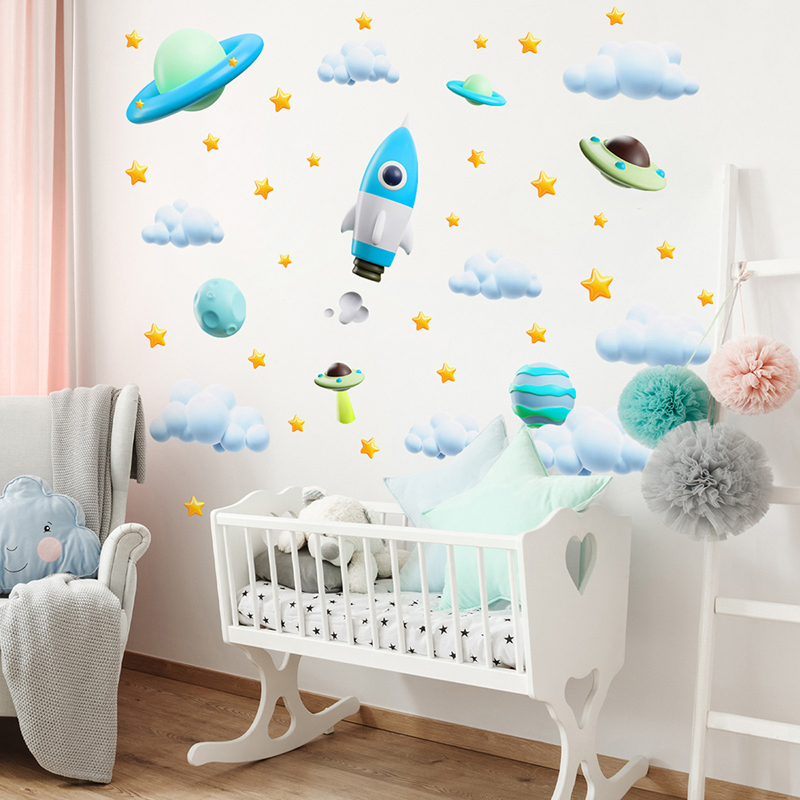 Синяя Галактика, космическая р – обзор и цена Baby Nursery Vinyl Wall Stickers