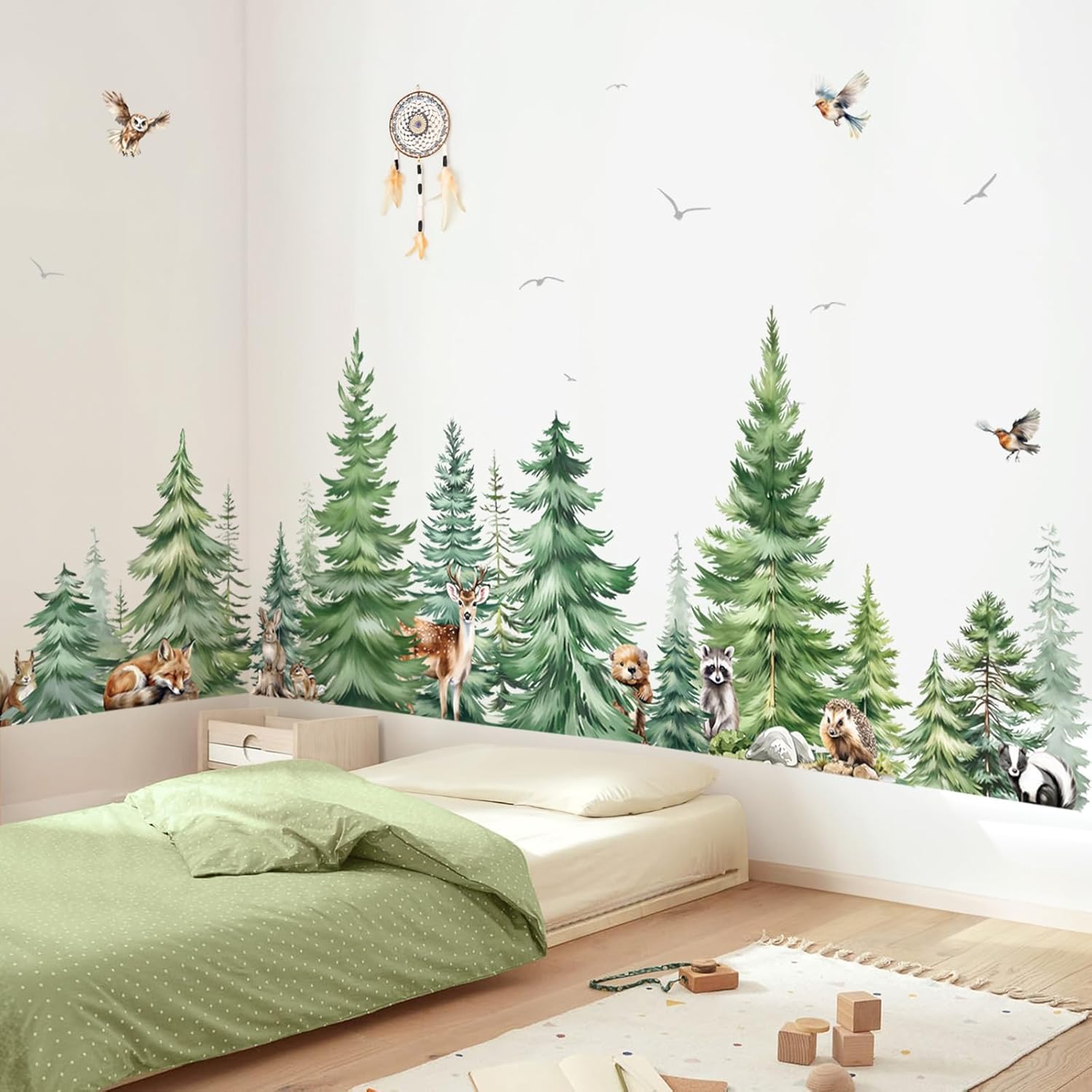 Большие акварельные сосны, жив – обзор и цена Baby Nursery Wall Stickers