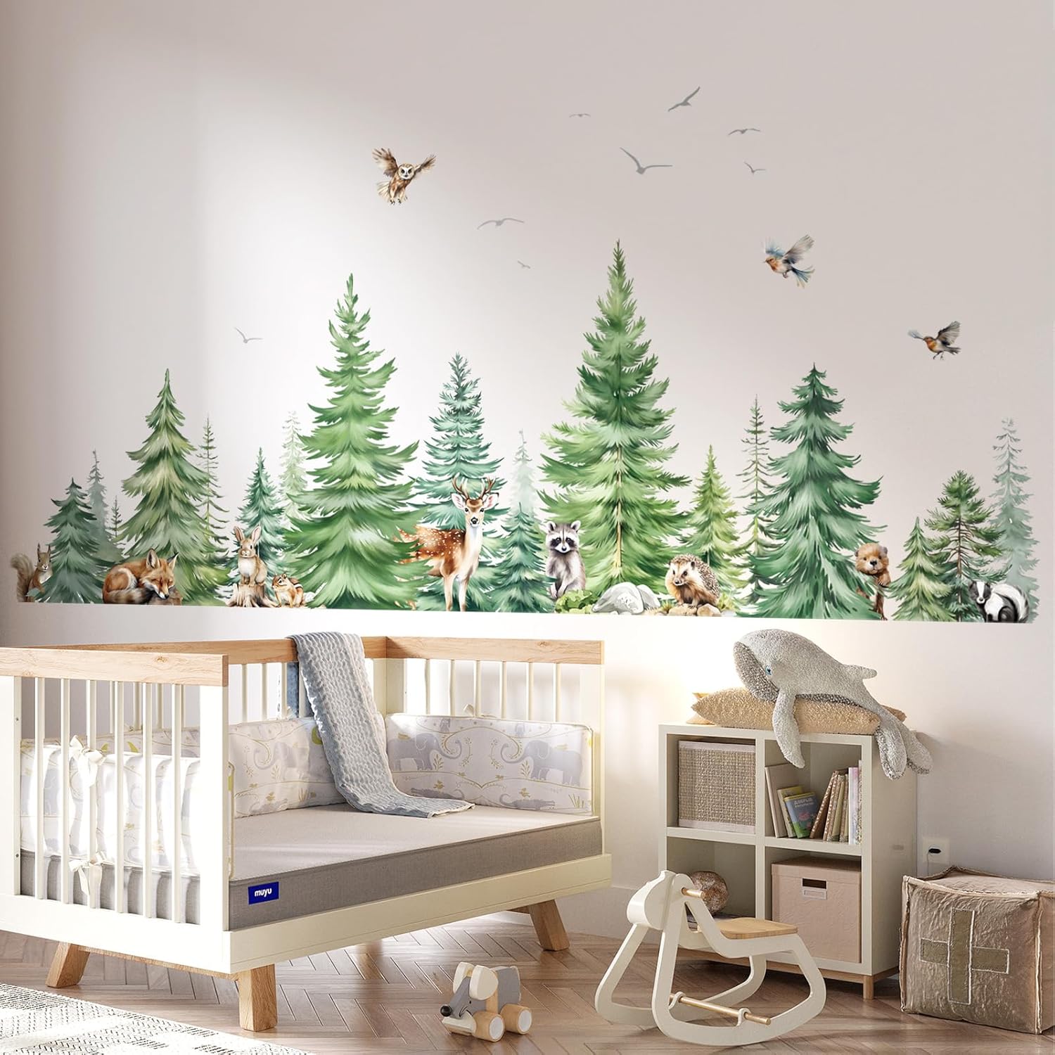 Большие акварельные сосны, жив – обзор и цена Baby Nursery Wall Stickers