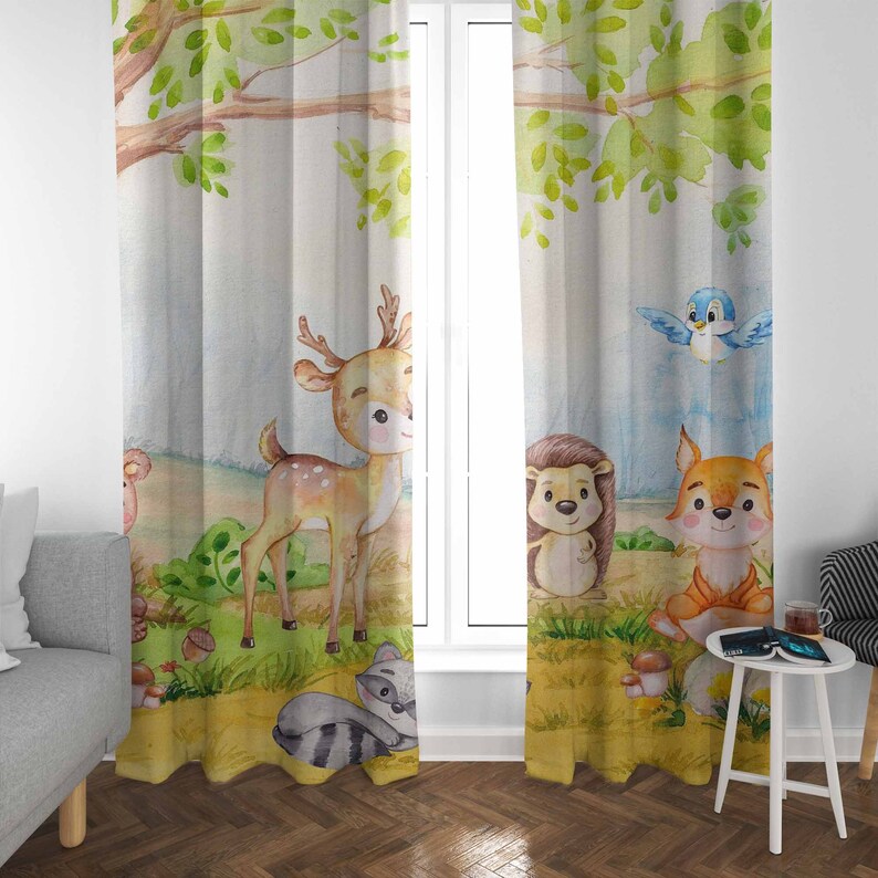 Шторы с лесными животными, дет – обзор и цена Baby Nursery Blackout Curtains