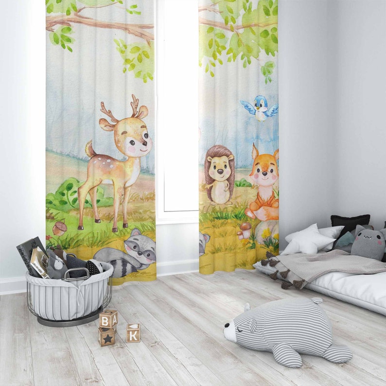Шторы с лесными животными, дет – обзор и цена Baby Nursery Blackout Curtains