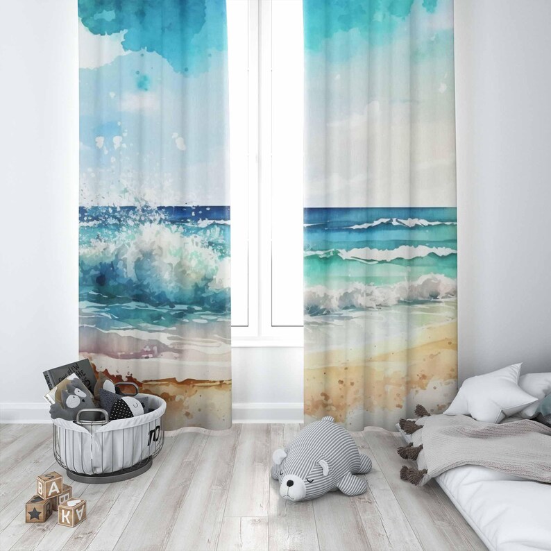 Шторы с морской волной, океан, – обзор и цена Baby Nursery Blackout Curtains