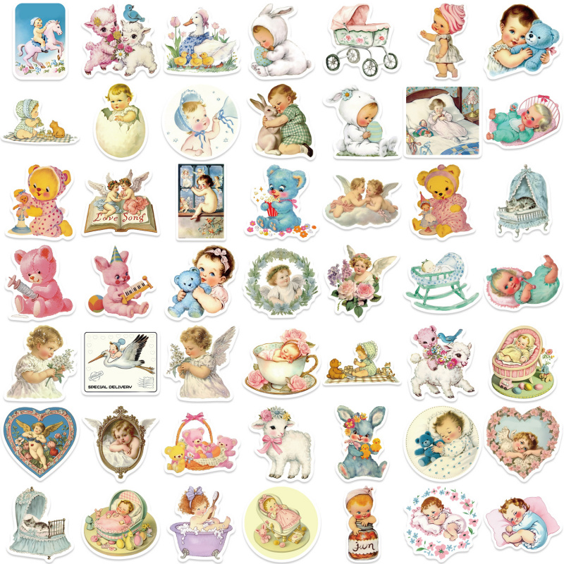 50 шт. винтажных детских накле – обзор и цена Baby Nursery Vintage