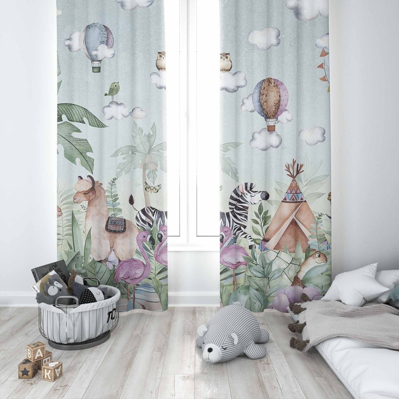 Сафари Животные Вечерние Детск – обзор и цена Baby Nursery Blackout Curtains