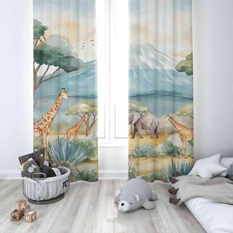 Детские шторы с животными в ст – обзор и цена Baby Nursery Blackout Curtains