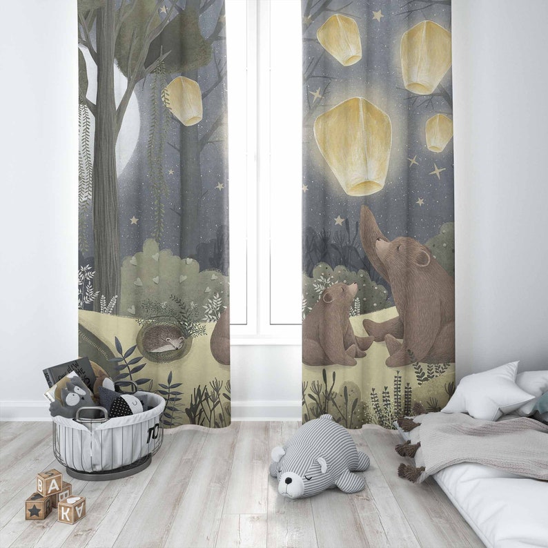Лесные детские шторы с изображ – обзор и цена Baby Nursery Blackout Curtains