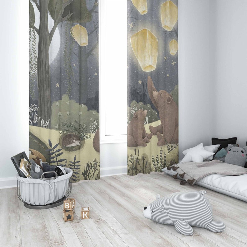 Лесные детские шторы с изображ – обзор и цена Baby Nursery Blackout Curtains