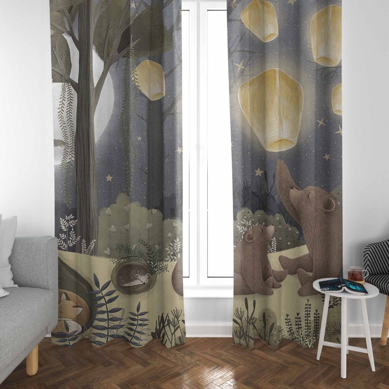 Лесные детские шторы с изображ – обзор и цена Baby Nursery Blackout Curtains