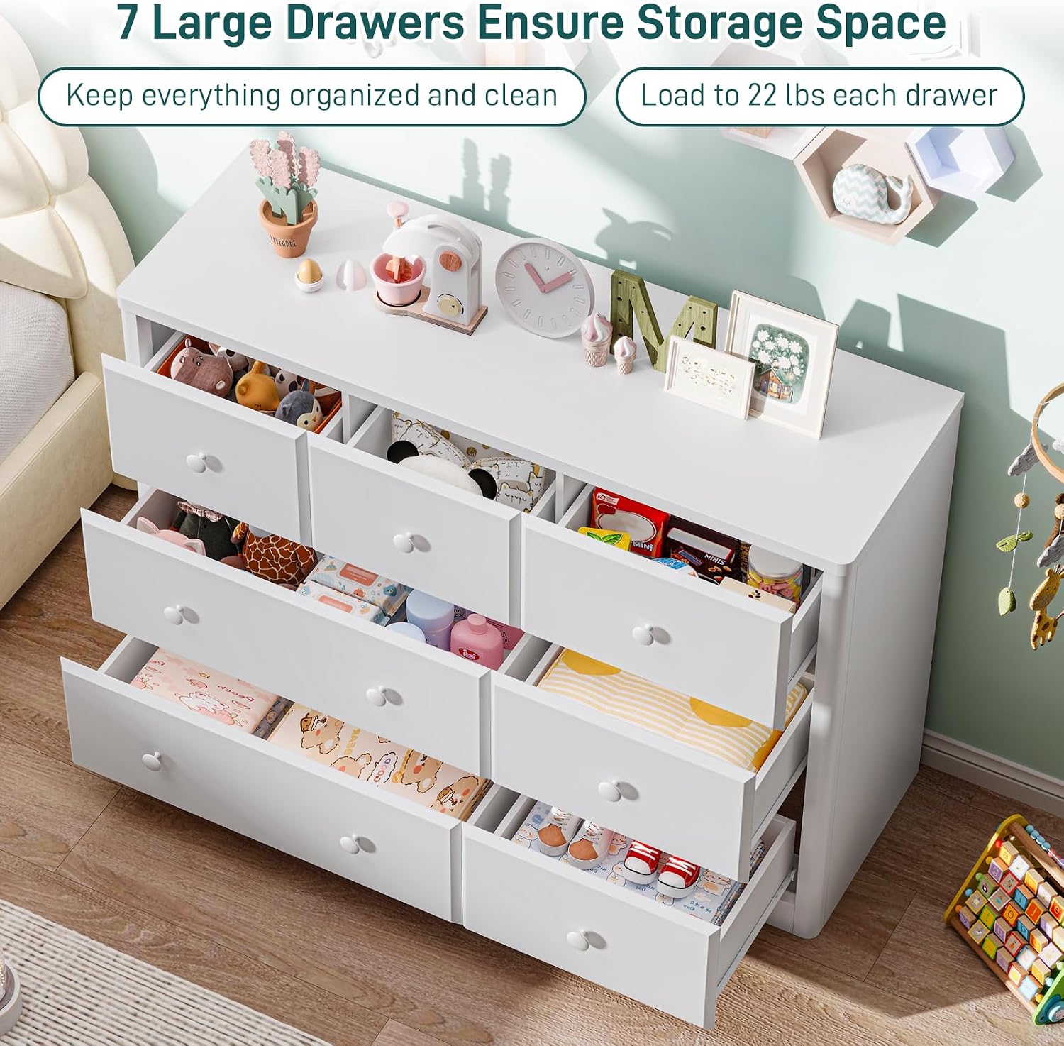 Комод с 7 ящиками для детской  – обзор и цена Baby Nursery Dresser