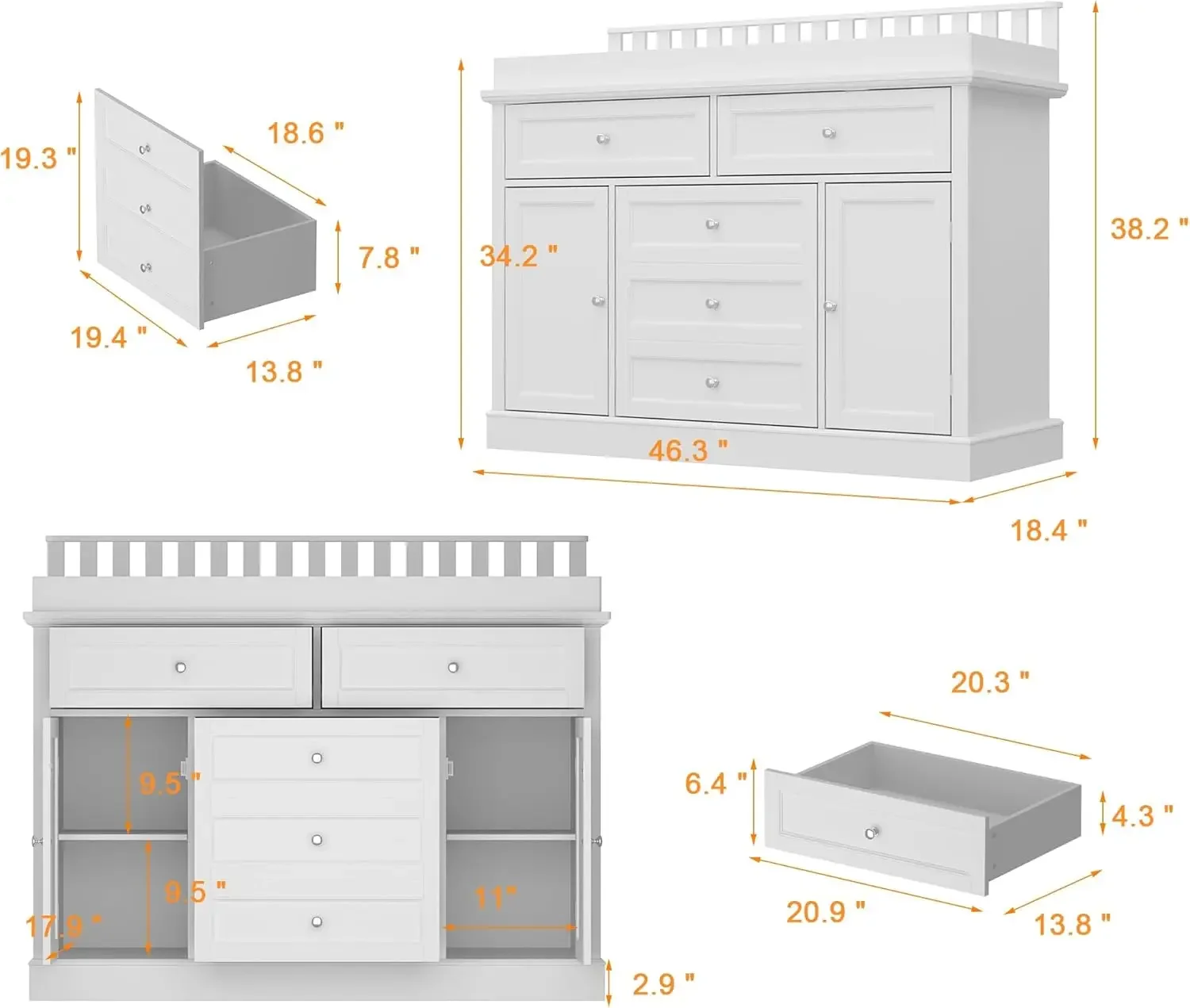 Детский комод 46 с пеленальным – обзор и цена Baby Nursery Dresser