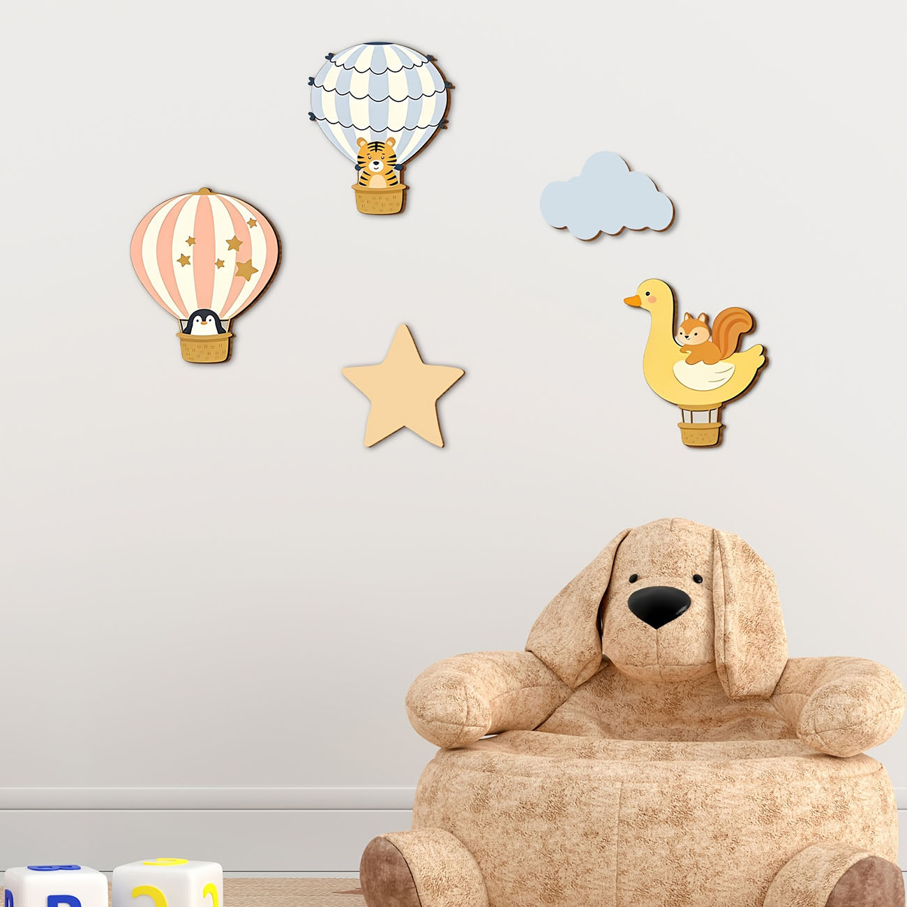 Набор из 5 деревянных наклеек  – обзор и цена Baby Nursery Wall Stickers